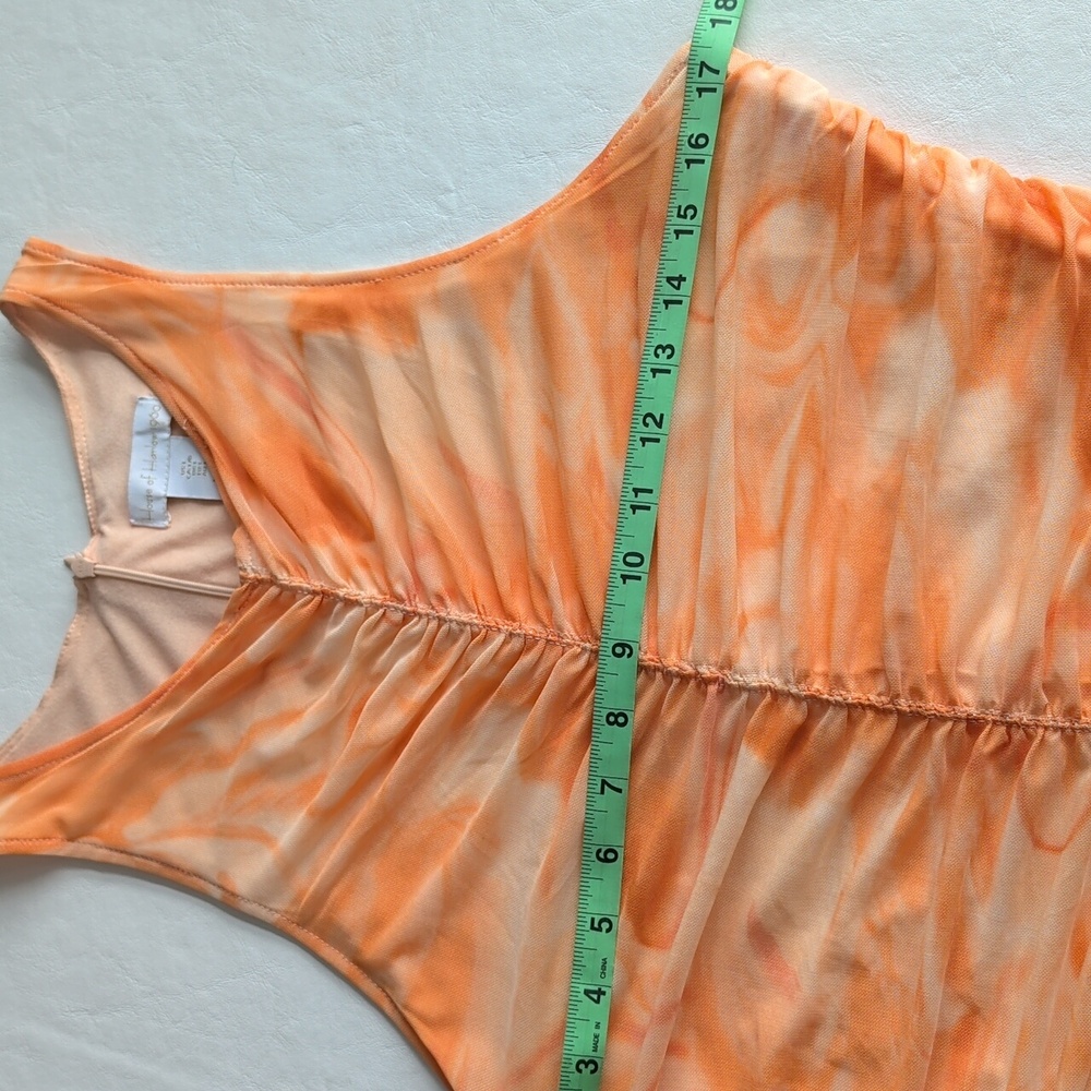 Revolve x House of Harlow 1960 Dress Ruched Maxi Sleeveless Orange Women's Sz L - Picture 4 of 11